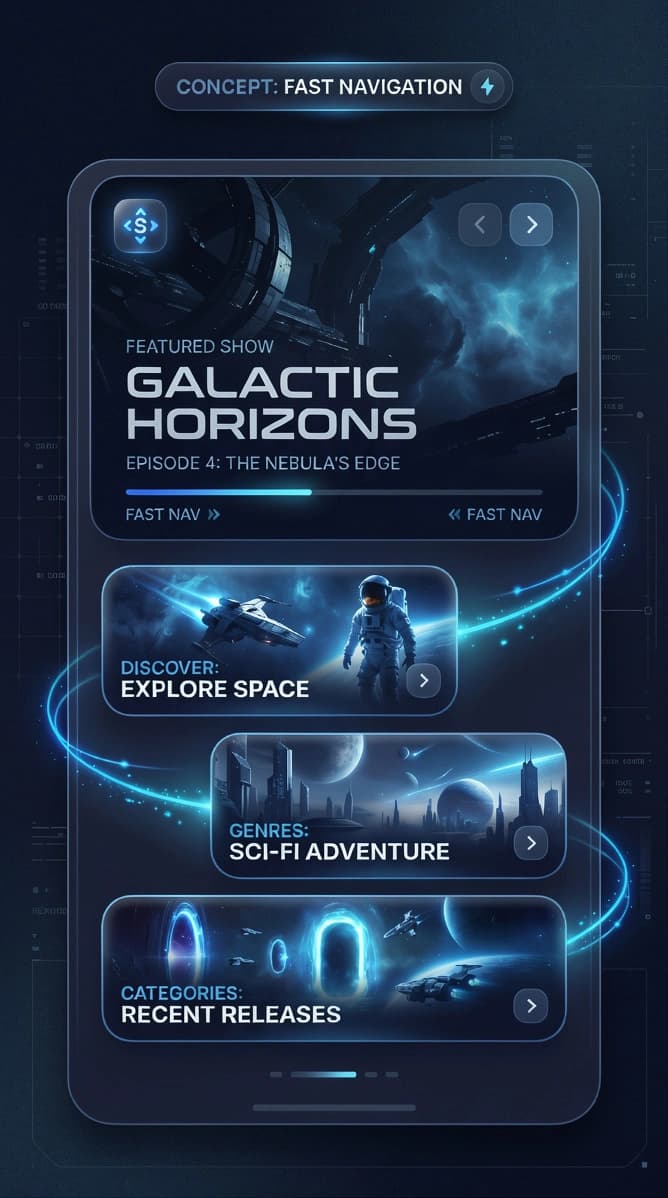 Fast navigation streaming interface concept