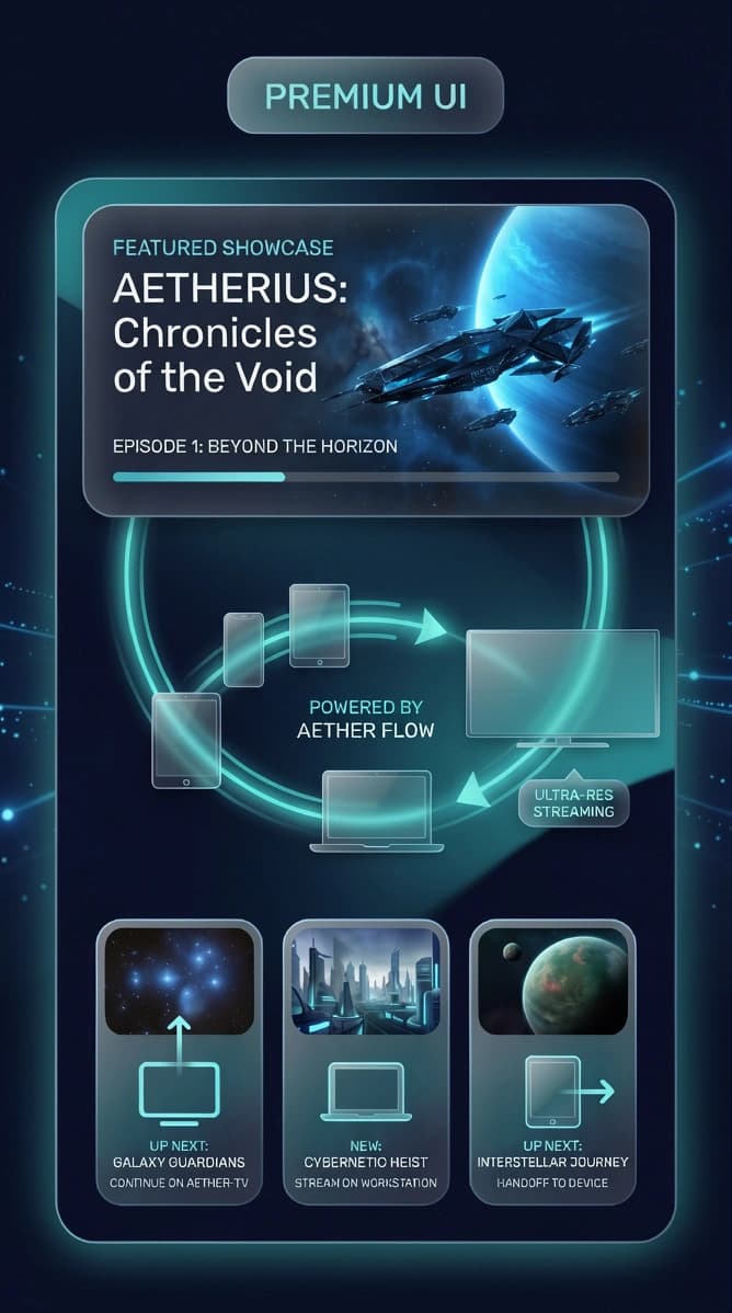Premium UI streaming interface concept