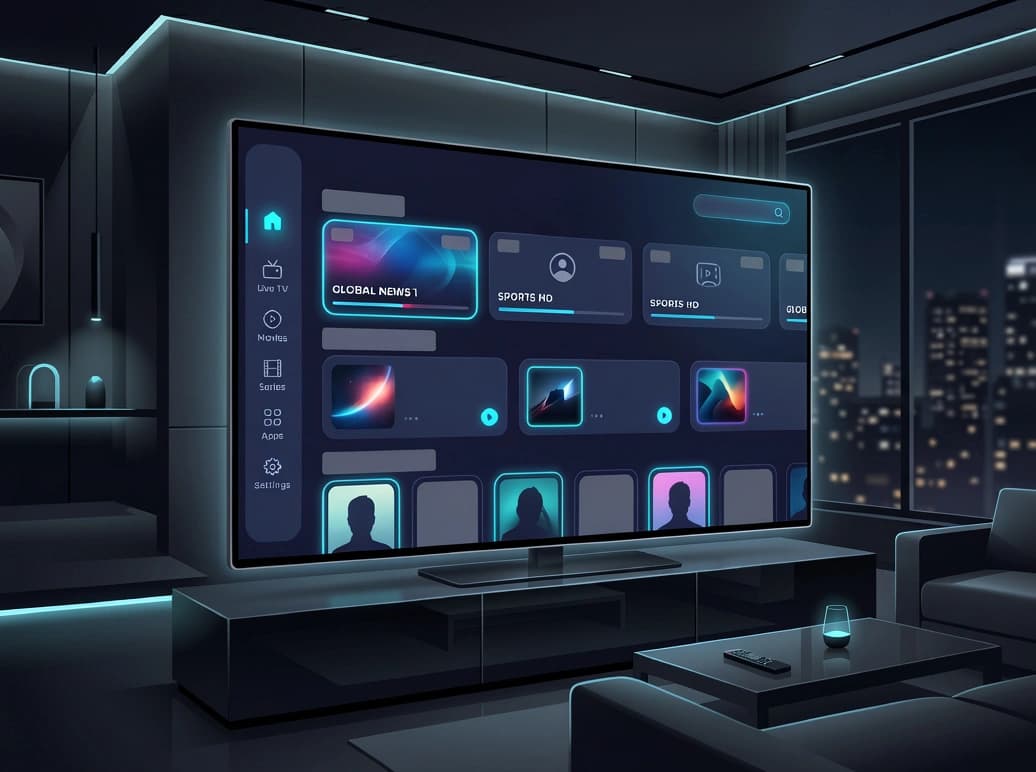 UltraMediaView IPTV service dashboard preview on a connected device